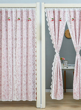 蕾丝门帘遮挡帘半帘高级感新款隔断帘卧室家用房间纱帘卫生间帘子