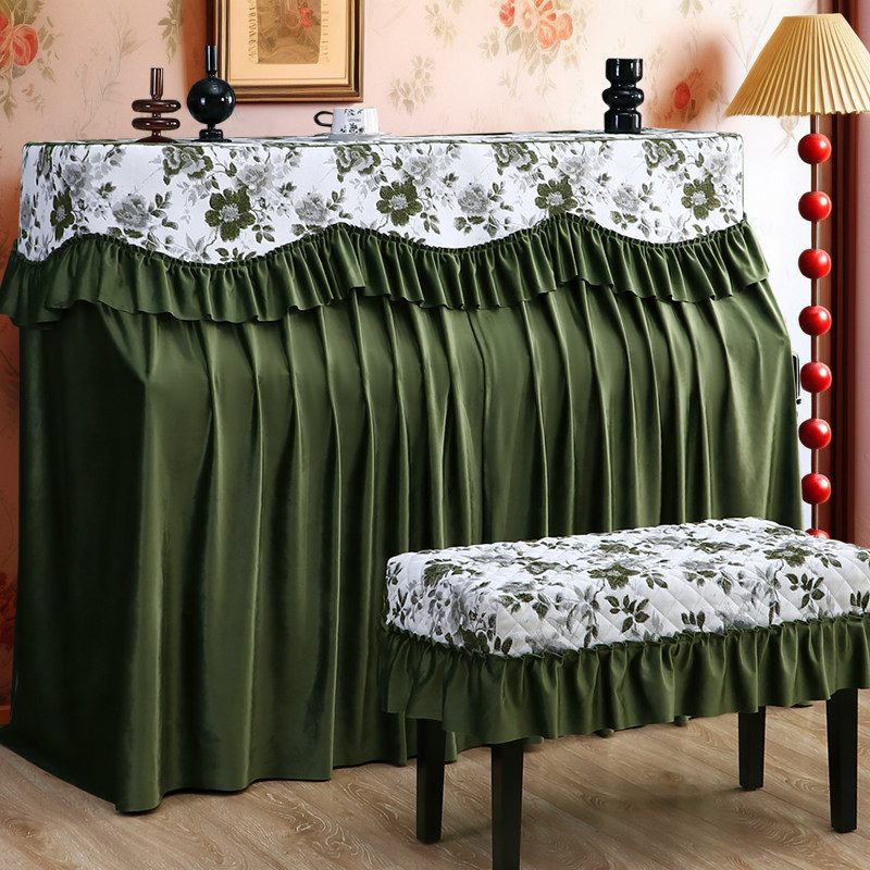 新款水墨高级感钢琴防尘罩高档轻奢钢琴盖布琴罩钢琴套半罩全罩套