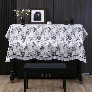 钢琴盖布防尘罩半罩新款美式简约电子琴轻奢高级感遮盖保护琴凳套