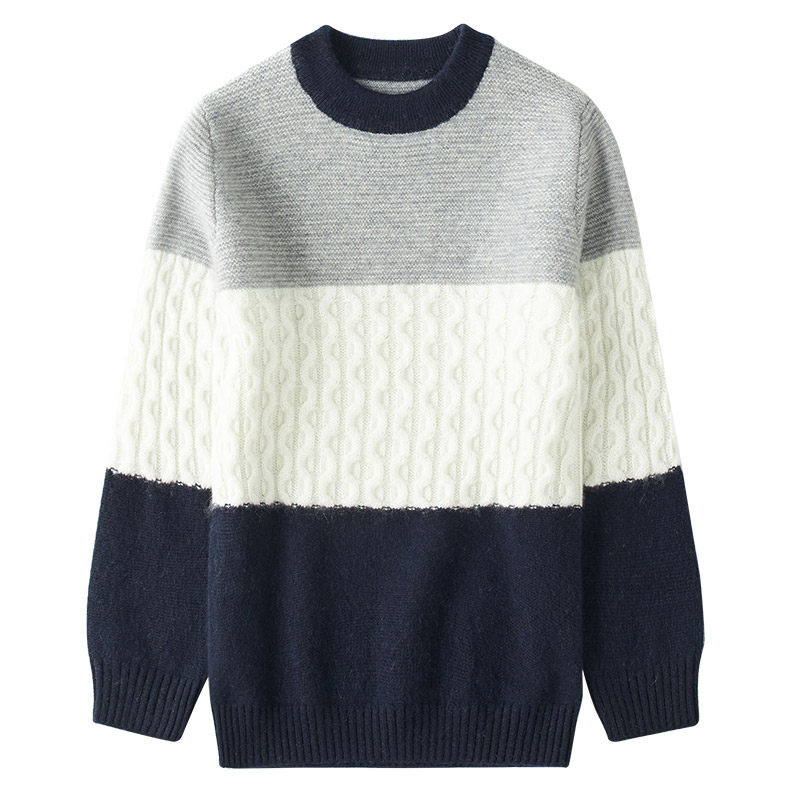 男童羊绒衫儿童休闲时尚针织衫圆领套头洋气宝宝毛衣中大童可定制