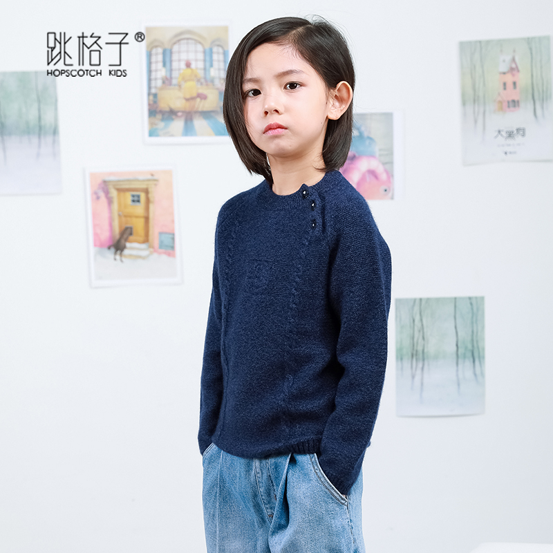 秋冬儿童羊绒衫男童套头圆领纯色女童打底衫宝宝山羊绒毛衣韩版潮