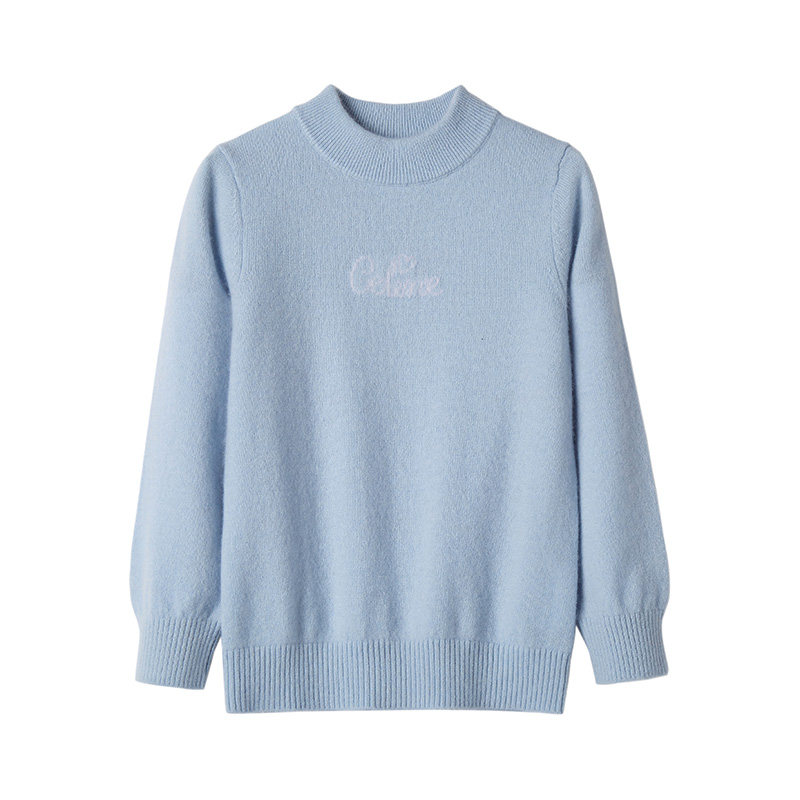 康塞妮100%山羊绒儿童羊绒衫男童女童简约洋气针织衫毛衣大童定制