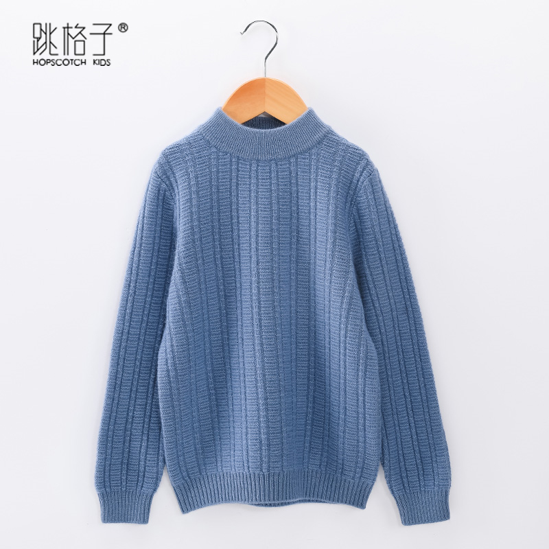 儿童羊绒衫定制纯色圆领男童毛衣套头秋冬宝宝针织女童加厚打底衫