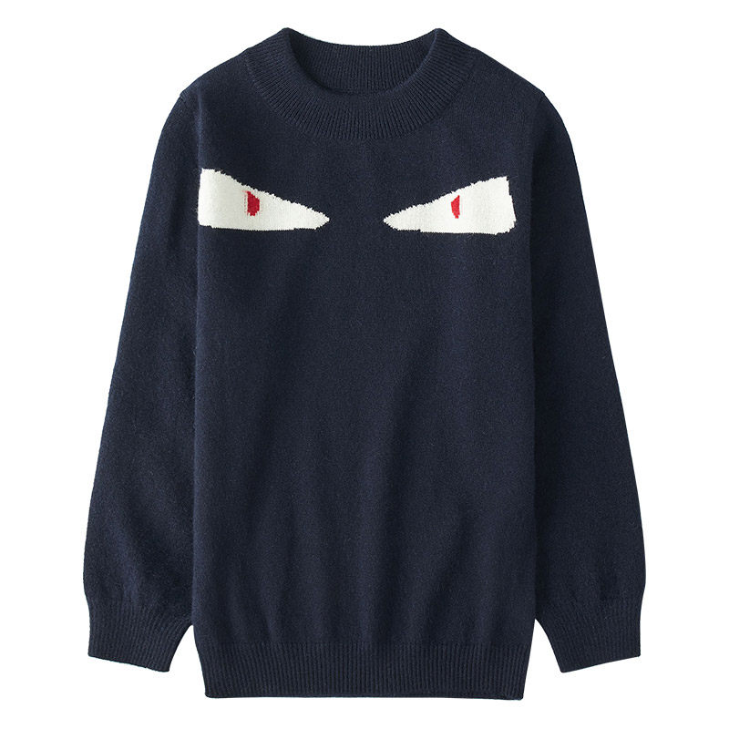 儿童羊绒衫男童宝宝卡通针织衫打底衫圆领套头毛衣秋冬新款可定制