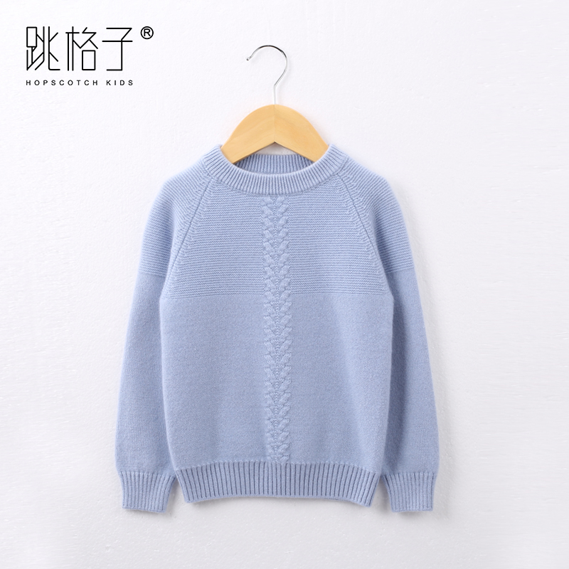 儿童羊绒衫女童毛衣秋冬套头圆领加厚宽松韩版洋气女宝宝山羊绒装