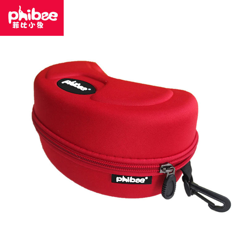 phibee菲比小象儿童户外滑雪眼镜盒护目镜收纳盒方便携带拉链盒