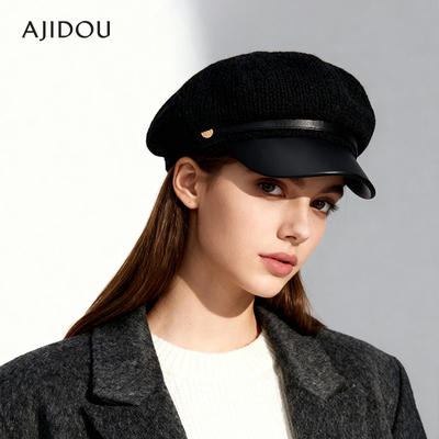 阿吉豆帽子商场同款报童帽英伦帽