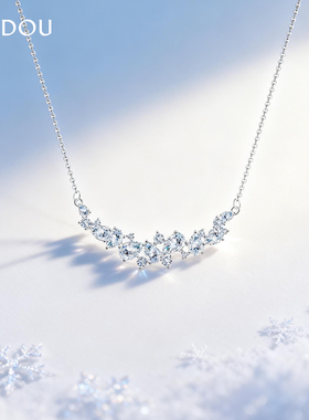 阿吉豆项链女紫藤花微笑锁骨链