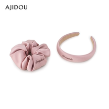 AJIDOU阿吉豆发箍女多色织物宽头箍复古丝带大肠发圈时尚扎头发绳
