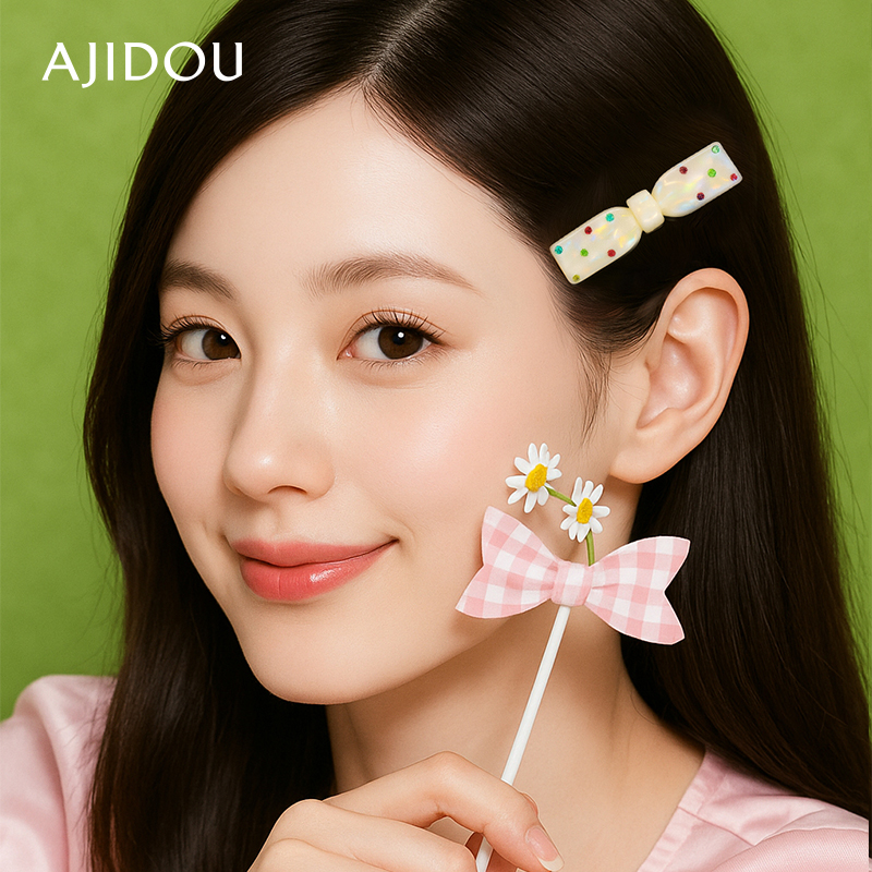 AJIDOU阿吉豆发饰女款醋酸侧边夹