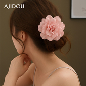 AJIDOU阿吉豆抓夹港风山茶花发夹时尚 赵露思同款 花卉精美发饰品