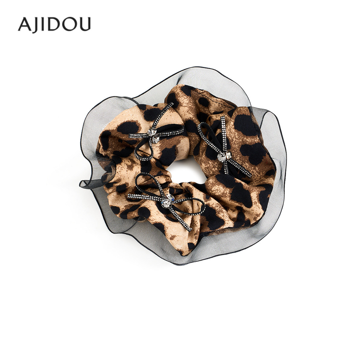 AJIDOU阿吉豆发圈法式大肠扎马尾丸子头发圈豹纹不伤发盘发头绳
