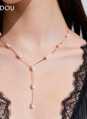 AJIDOU阿吉豆项链女款珍珠锁骨链