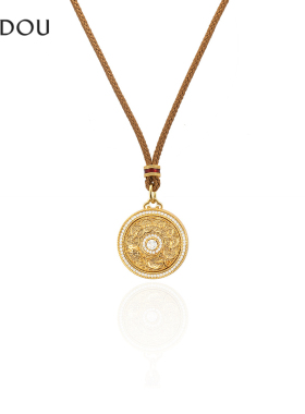 阿吉豆项链女金色罗盘国风毛衣链