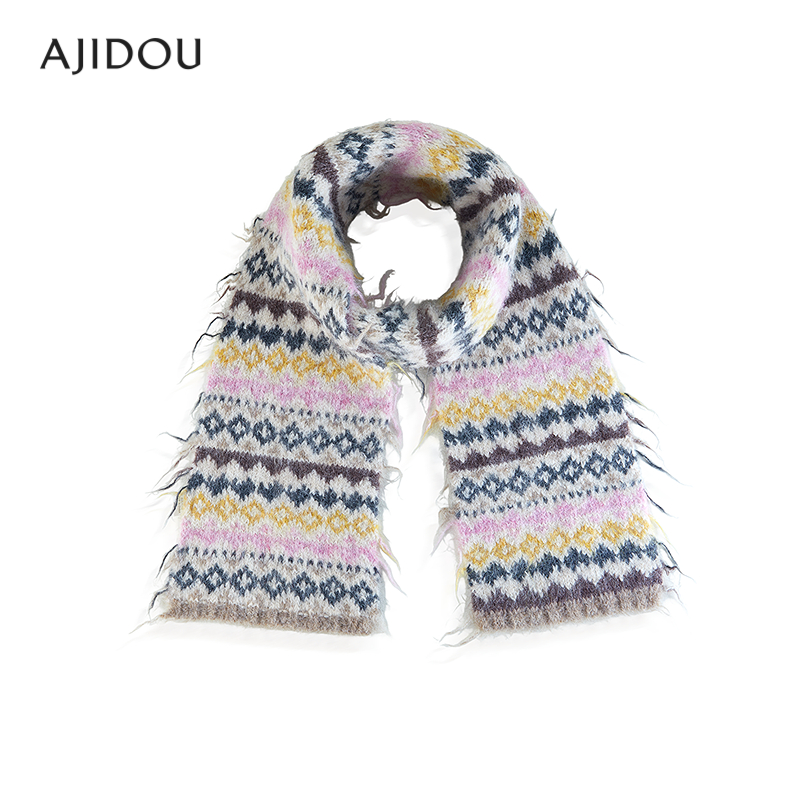 阿吉豆围巾秋冬季女披肩高级韩系