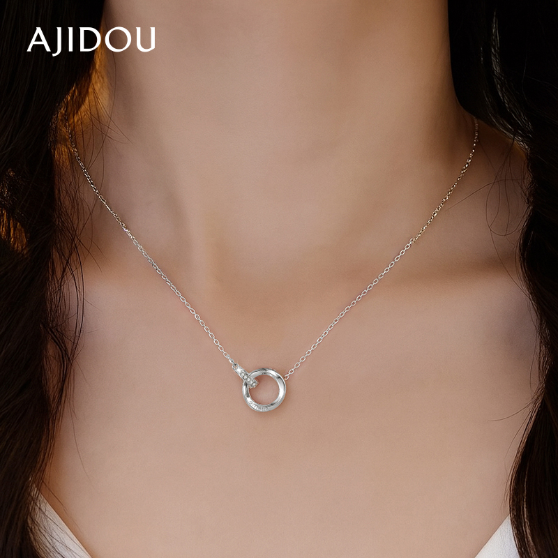 阿吉豆项链女环环相扣颈链锁骨链