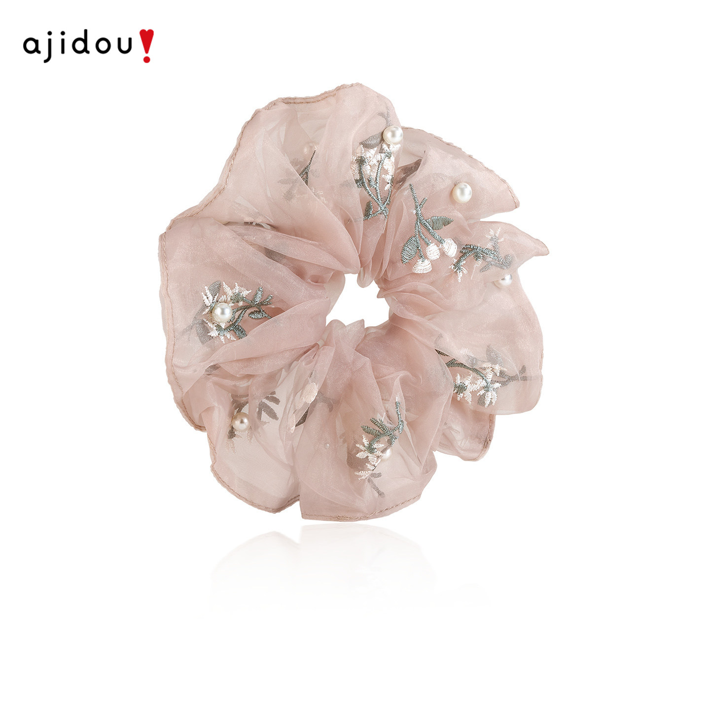 AJIDOU阿吉豆大肠发圈珍珠刺绣发圈网纱头花女头绳高级感发绳发饰