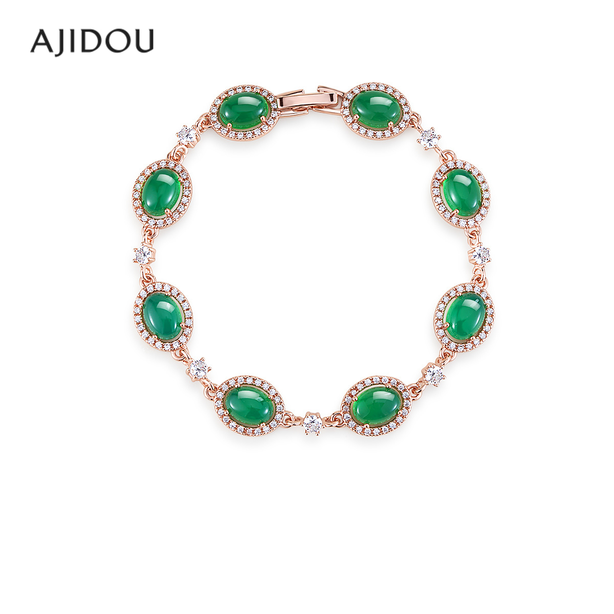 AJIDOU阿吉豆手链女款绿玉髓玛瑙手串气质显白高级感串珠手饰饰品