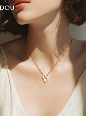 阿吉豆项链女款金色锁骨链毛衣链