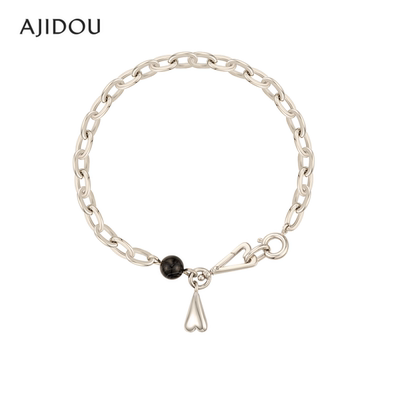 阿吉豆手链潮酷玛瑙手链黑色手饰