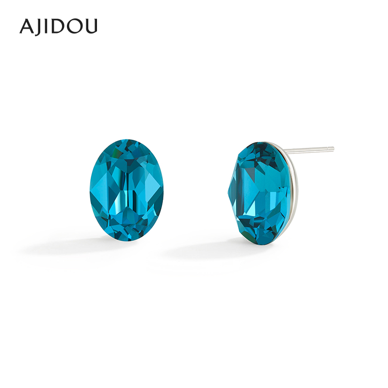 阿吉豆耳饰女S925银水晶耳钉耳坠