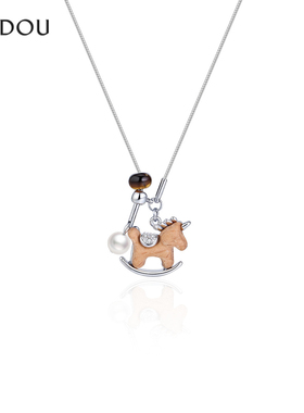 阿吉豆项链女本命年生肖马毛衣链