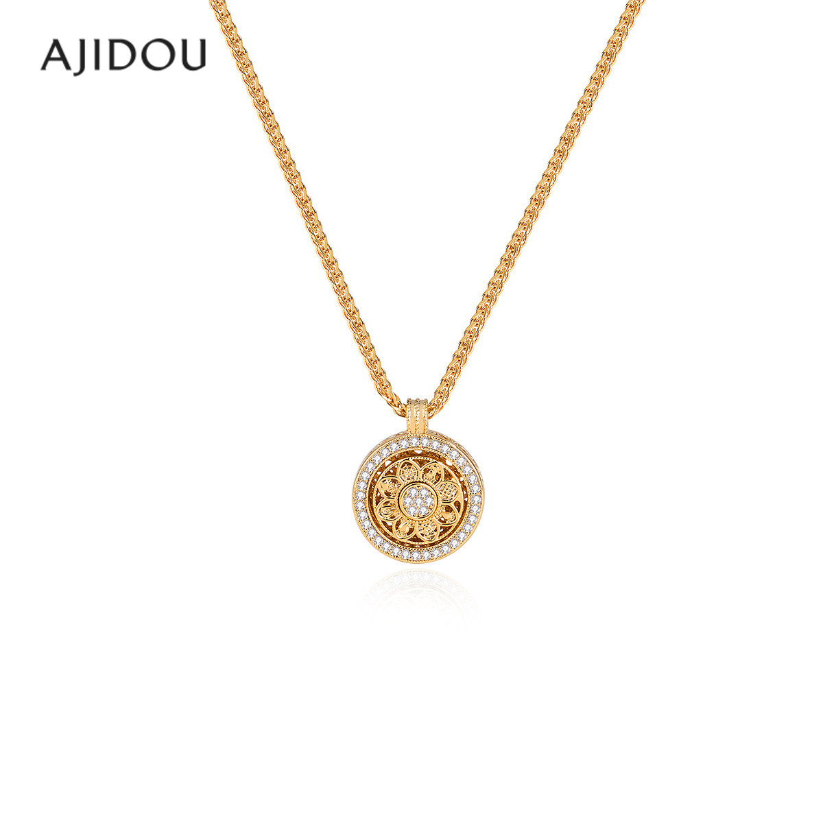 阿吉豆项链女款八宝罗盘锁骨链