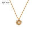 AJIDOU阿吉豆项链女款 八宝罗盘锁骨链轻奢配饰品小众高级感毛衣链