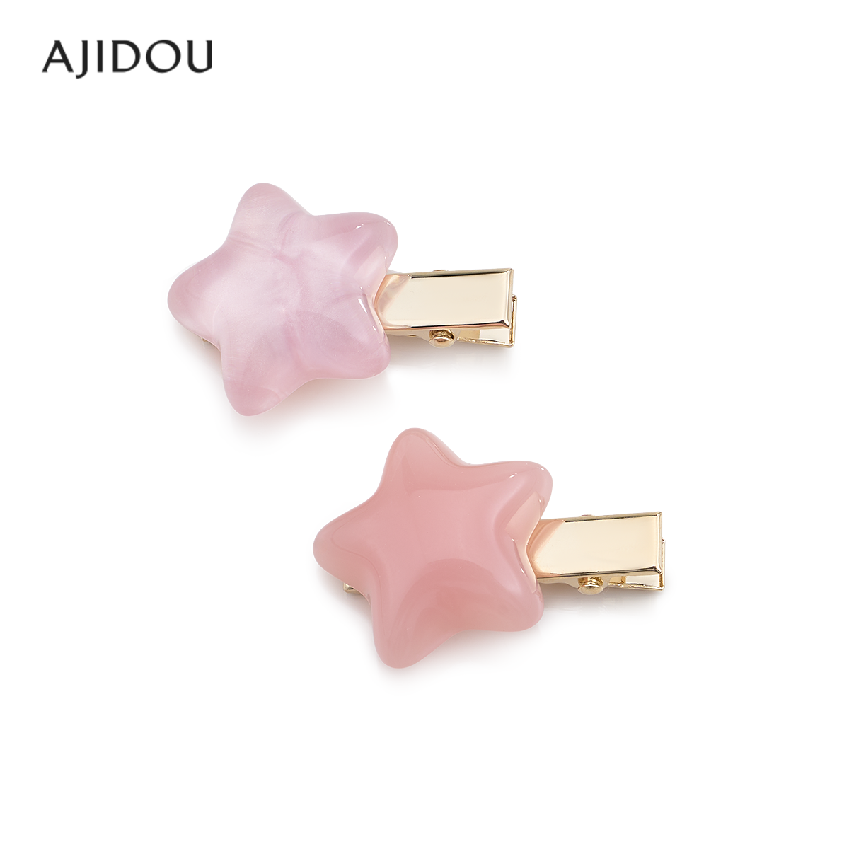 阿吉豆发夹粉红星星个性小鸭嘴夹