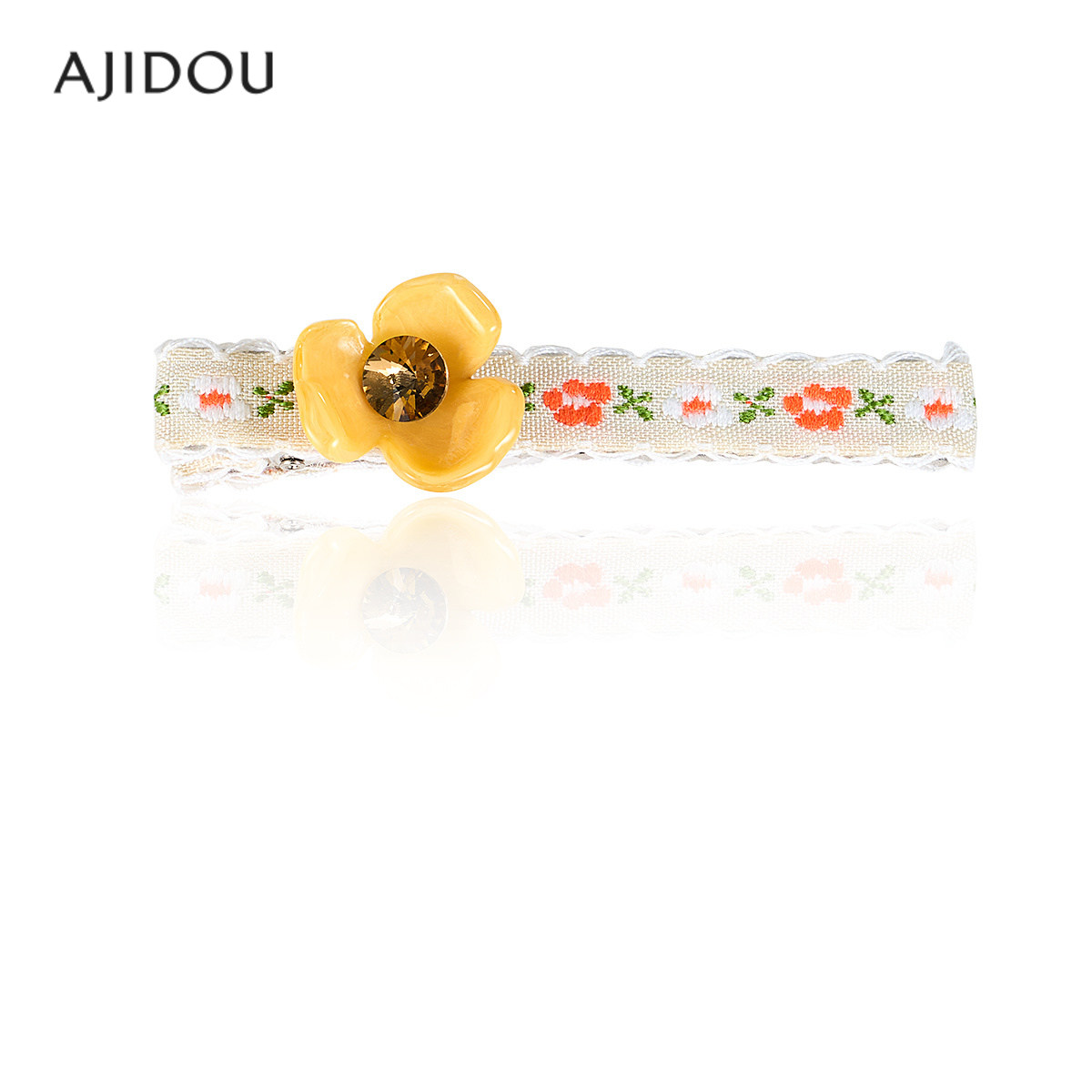AJIDOU阿吉豆发饰女款甜美小花鸭嘴夹日常百搭一字夹,饰品/流行首饰/时尚饰品新,发饰,淘宝优惠券,粉丝福利购,淘宝优惠卷