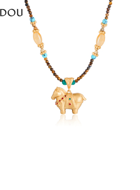 阿吉豆玄马迎福系列唐马吊坠项链