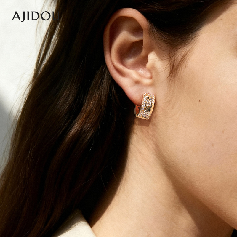 阿吉豆耳环女欧美风耳钉轻奢配饰