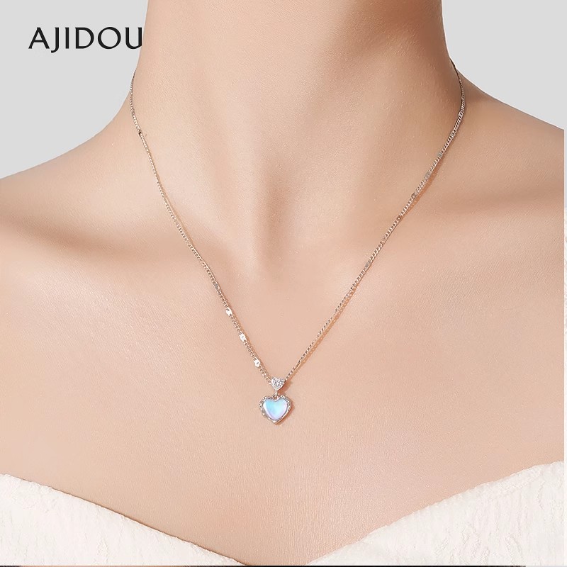AJIDOU阿吉豆银色项链女新款
