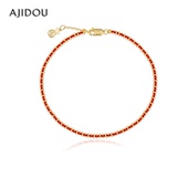 AJIDOU阿吉豆手链女款 玄马迎福s925银本命年红绳手工极细编绳手饰