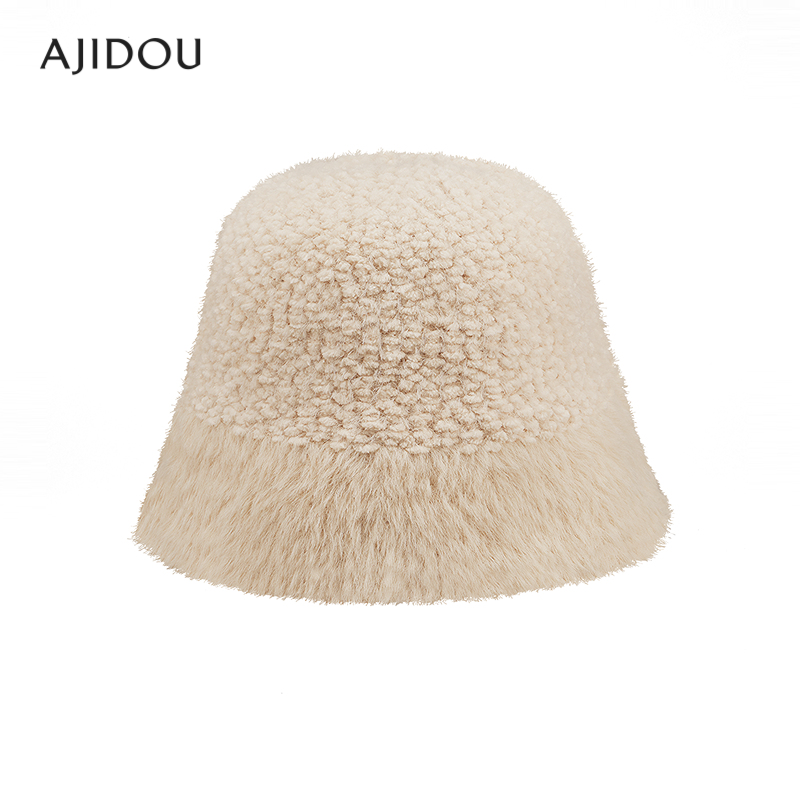 AJIDOU阿吉豆帽子女冬保暖新款气质复古时尚渔夫帽女帽