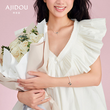AJIDOU阿吉豆手链女甜美时尚珍珠蝴蝶手链情人节礼物送友手环手饰