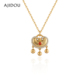AJIDOU阿吉豆项链女金色S925银平安锁新中式 吊坠短颈链女士锁骨链
