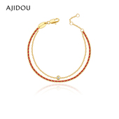 AJIDOU阿吉豆红绳手链女款 本命年小马编织新年礼物双层情侣首饰品