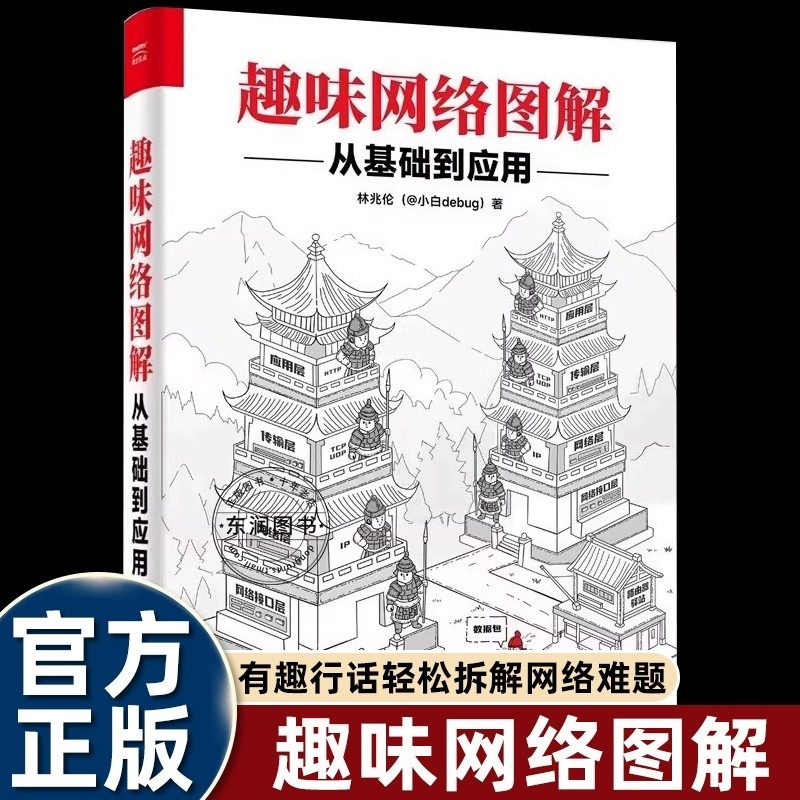 趣味网络图解从基础到应用小白debug后端技术博主专家精美插图有趣行话拆机计算机网络编程通信基础知识难题面试实战高频问题书籍