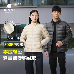 君羽800蓬鹅绒服男女中厚短款冬季轻薄排骨羽绒服男冲锋衣内胆081