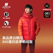 君羽户外800蓬鹅绒服男款 立衬高山探险冬季 加厚连帽极寒羽绒服079