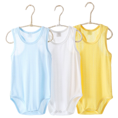 宝宝网眼背心哈衣纯棉夏薄款睡衣