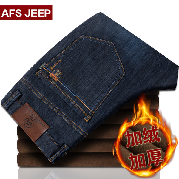 战地吉普 秋冬加厚 男士直筒牛仔裤 优惠券折后￥69包邮（￥99-30）加绒、不加绒款可选