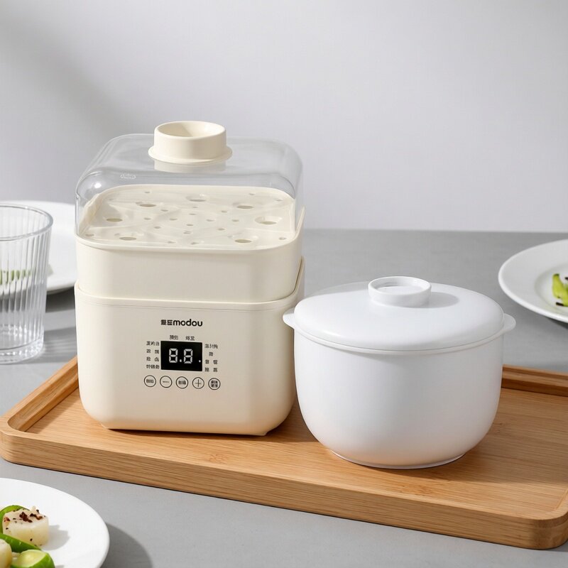 麦豆电炖盅隔水炖锅家用蒸炖全自动陶瓷煲汤电炖锅燕窝甜品大容量