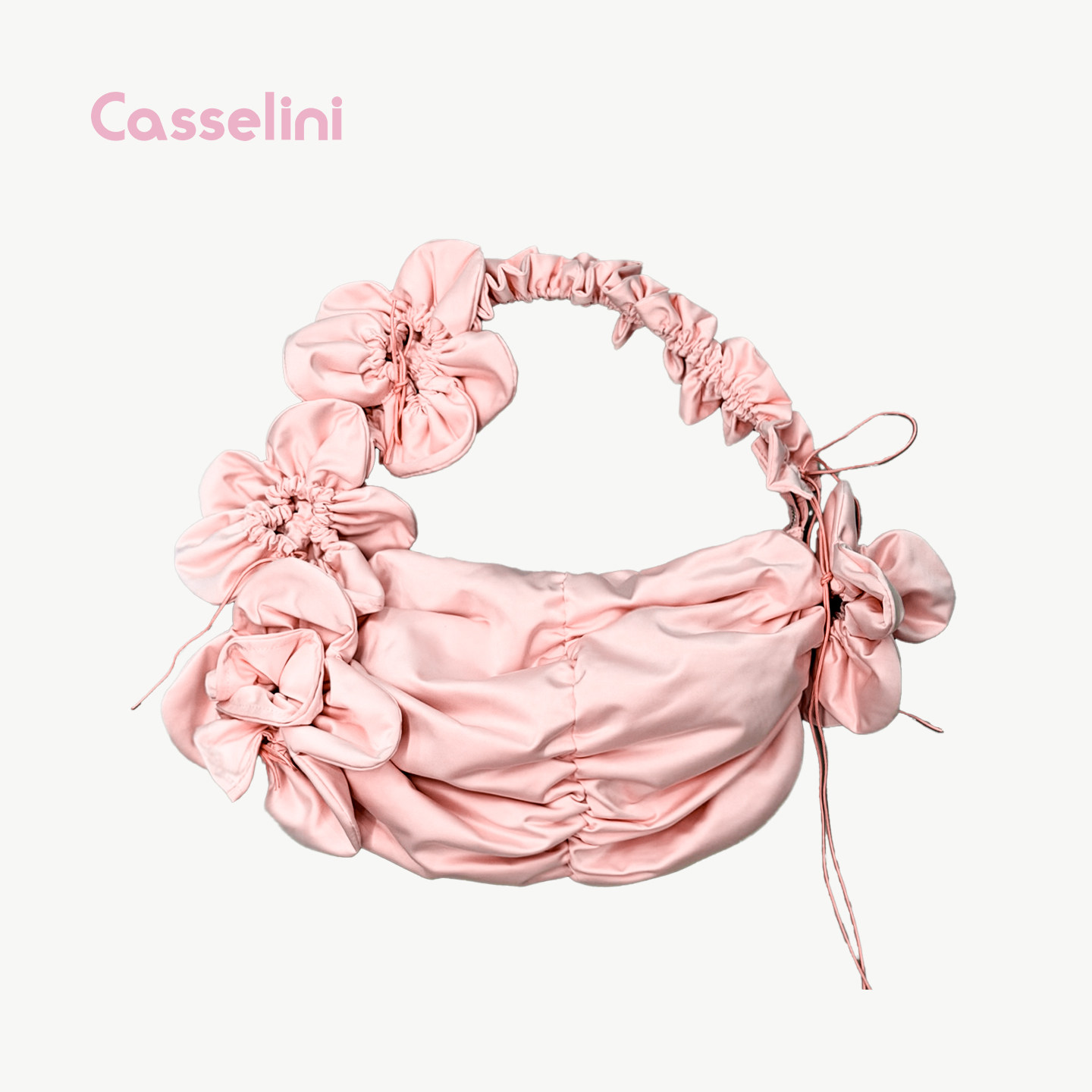 Casselini花朵褶皱轻便斜挎女包