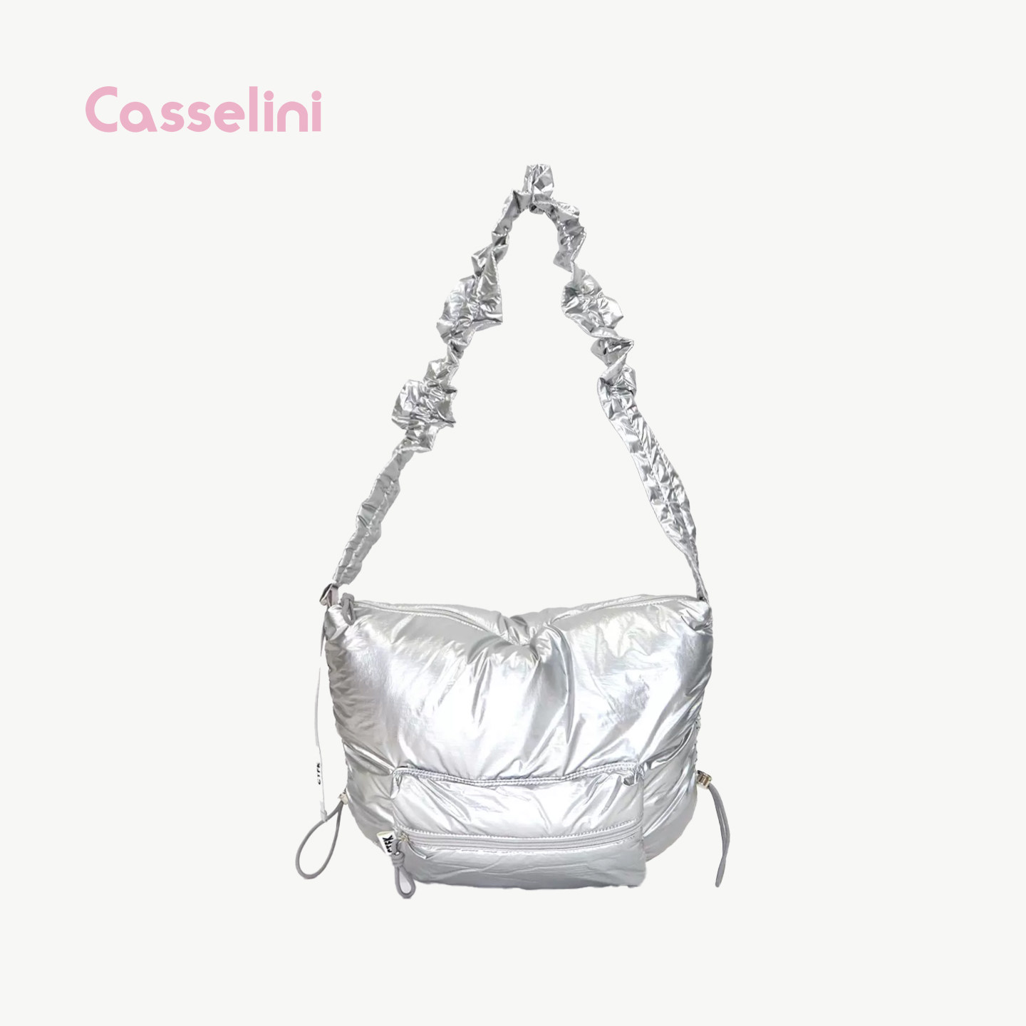 Casselini银色大容量斜挎女包