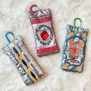 casselini新款刺绣眼镜袋便携收纳袋笔袋包包挂件复古风首饰袋