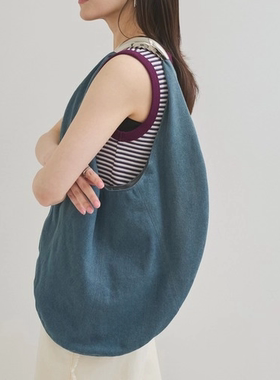 【4折福利】casselini百搭大容量牛仔流浪包通勤单肩腋下托特女包