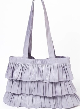 casselini小众假日松弛感仙气缎面裙摆文艺单肩手提百搭托特女包