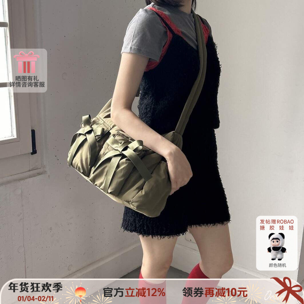 casselini小众设计感蝴蝶结双口袋单肩包户外斜挎包大容量,箱包皮具/热销女包/男包,通用款女包,淘宝优惠券,粉丝福利购,淘宝优惠卷